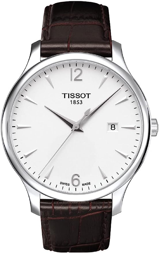 Tissot Tradition Silver Dial Leather Strap Swiss Watch T063.610.16.037.00