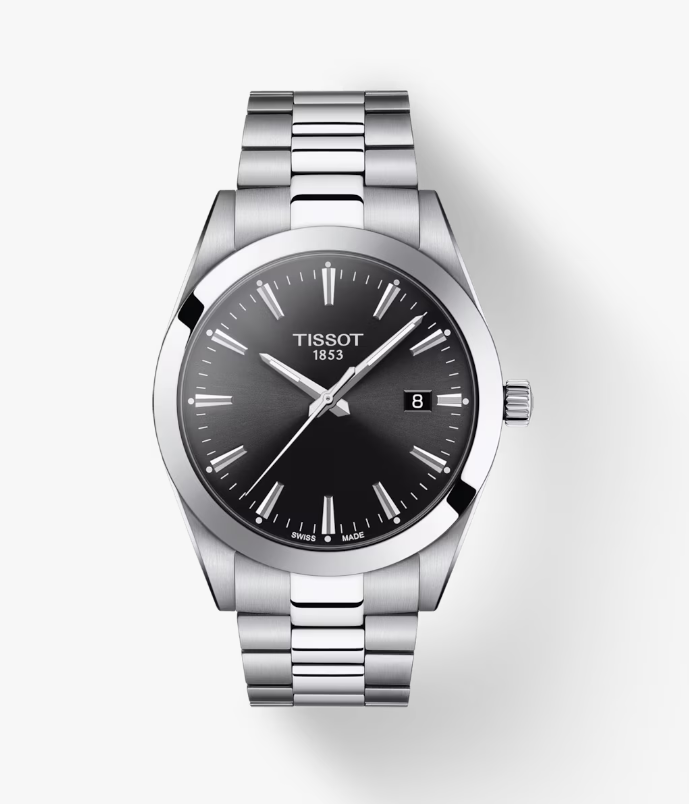 Tissot Gentleman Black Dial Stainless Steel Swiss Watch T127.410.11.051.00