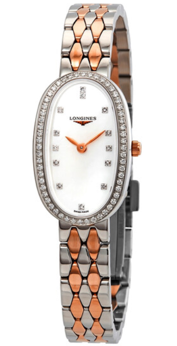 Longines Symphonette Diamond 69 Certified Diamonds 18k Rose Gold PVD Womens Watch
