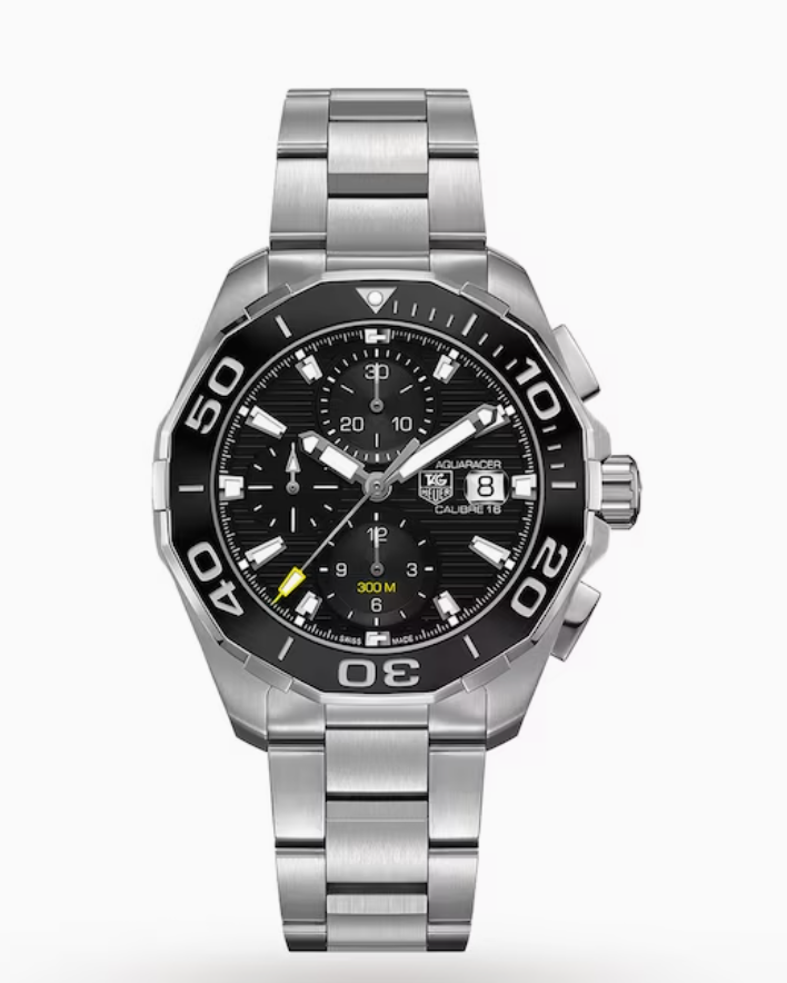TAG Heuer Aquaracer Calibre 16 Chronograph Black Dial Rotating Black Bezel Stainless Steel Automatic Swiss Watch CAY211A.BA0927