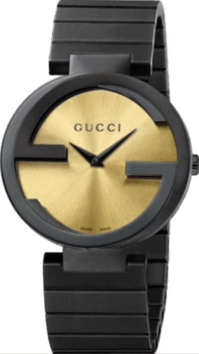 Gucci Interlocking Special Grammy Bracelet Gold Dial Womens Swiss Watch YA133314