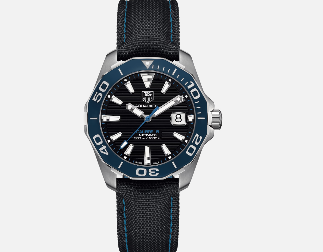 TAG Heuer Aquaracer 300 Calibre 5 Black Dial Blue Bezel 41 mm Men's Dive Watch