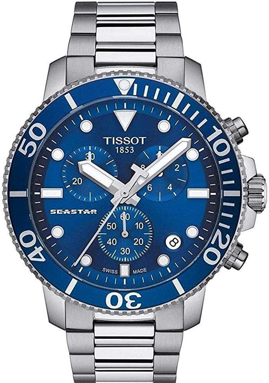 Tissot Seastar 1000 Chronograph Blue Dial Blue Bezel Stainless
