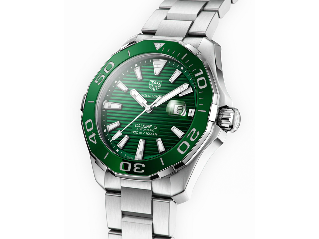 TAG Heuer Aquaracer Professional 300 Caliber 5 Green Dial Green Bezel 43 mm Swiss Dive Watch