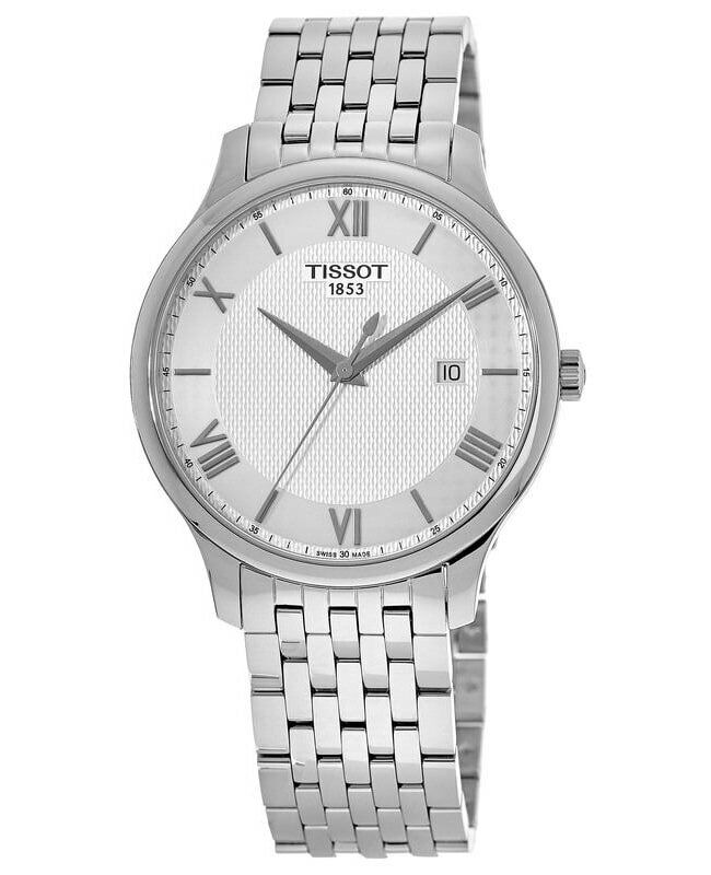 Tissot Tradition Silver Textured Dial Stainless Steel Swiss Watch T063.610.11.038.00