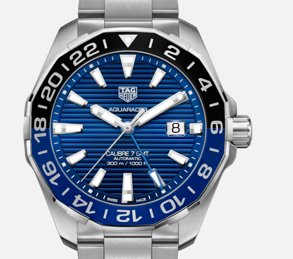 TAG Heuer Aquaracer Calibre 7 Automatic Watch with Blue and Red Case