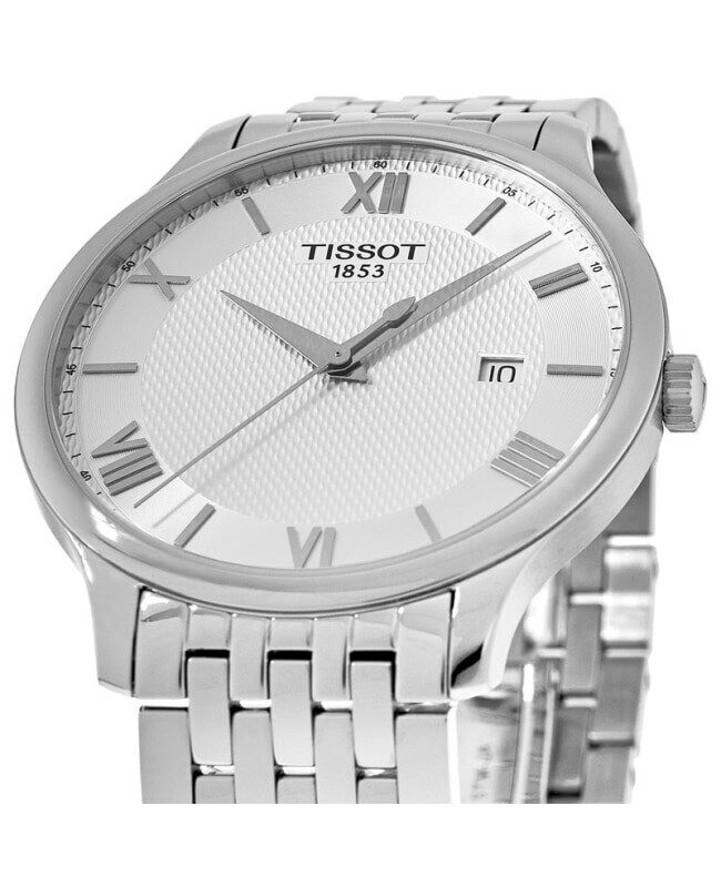 Tissot Tradition Silver Textured Dial Stainless Steel Swiss Watch T063.610.11.038.00